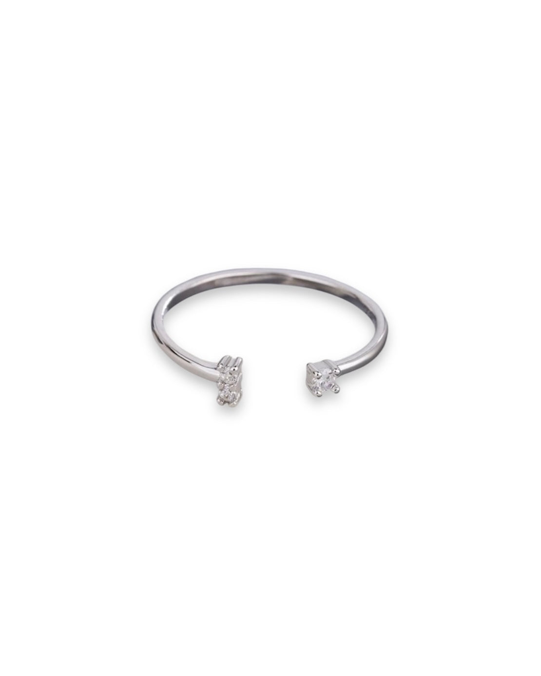 2 STONE SILVER RING